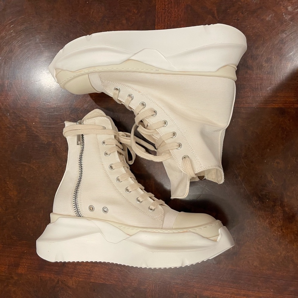 RICK OWENS DRKSHDW COTTON NYLON ABSTRACT HI SNEAKER